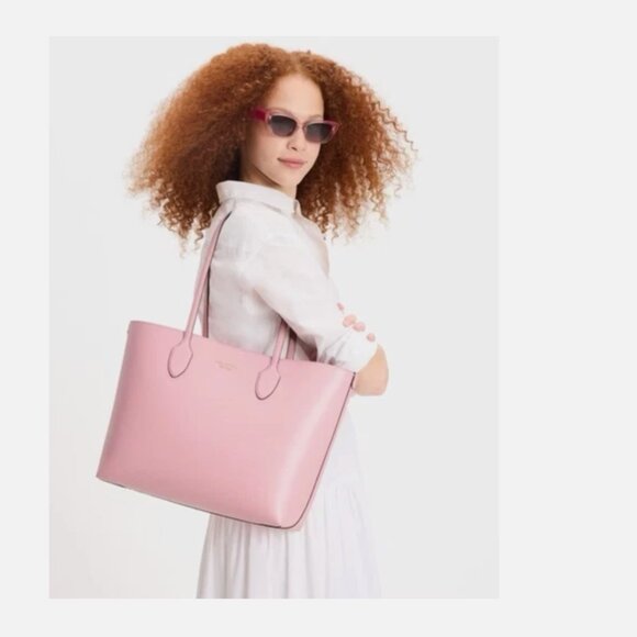 NWT KATE SPADE BLEECKER TOTE SHOULDER BAG PINK WITH BANDANA POP PRINT WALLET - Picture 1 of 5